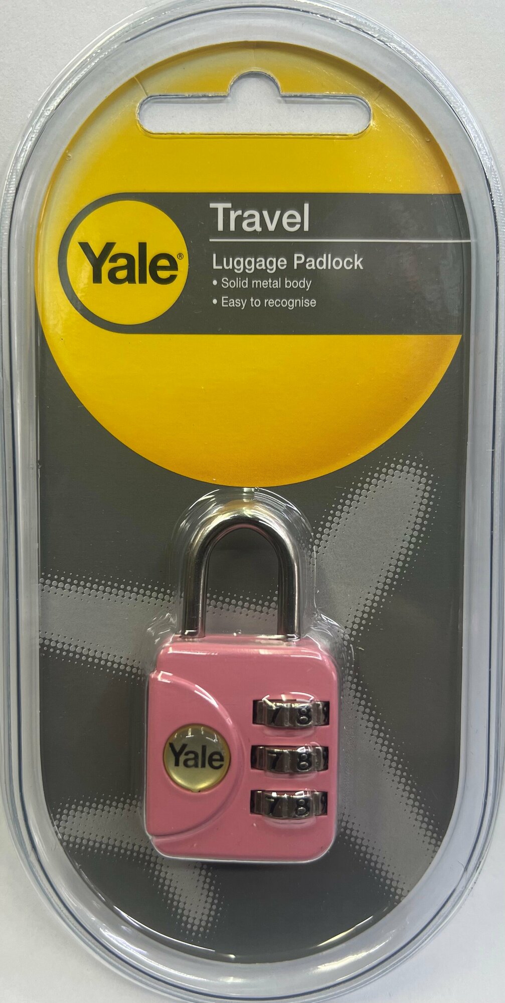 Замок навесной кодовый Yale YP1/28/121/1P (розовый) - фотография № 2
