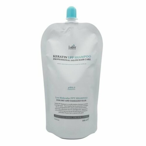 Lador Бессульфатный шампунь с кератином, сменный блок 500 мл Keratin LPP Shampoo