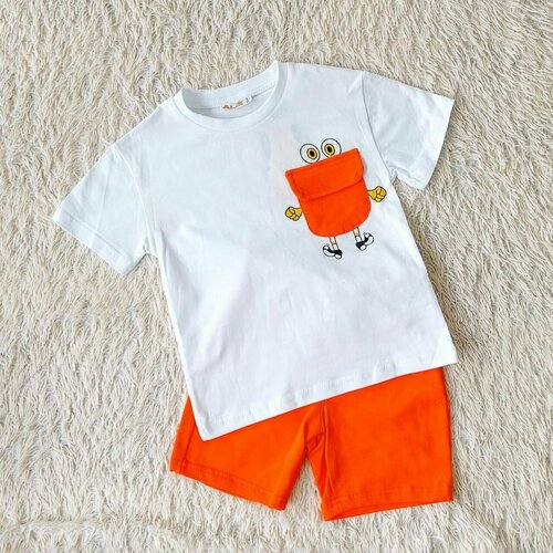 Комплект одежды ALG, размер 116\6, оранжевый, белый