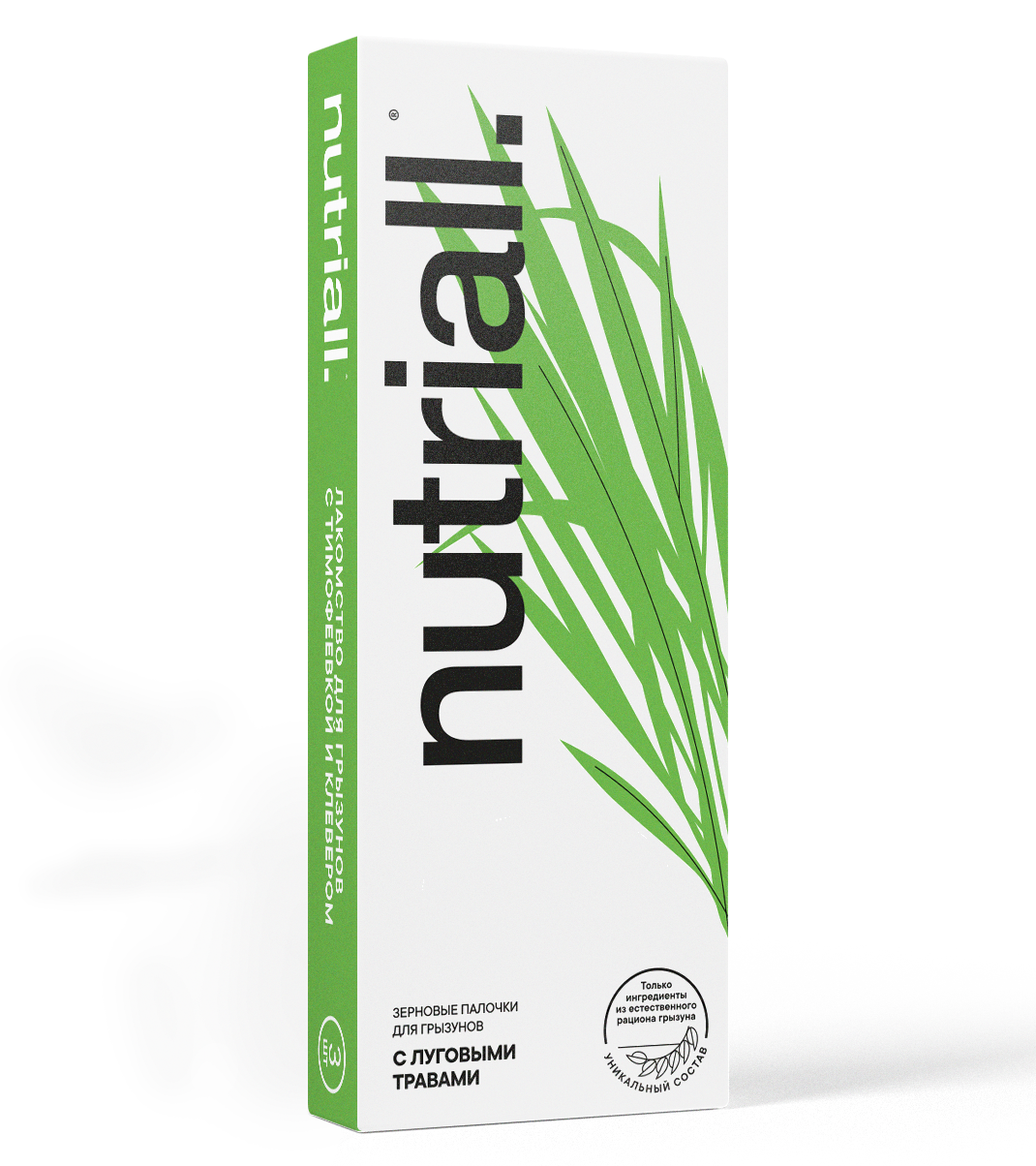 Лакомство для грызунов Nutriall 3 зерновые палочки с луговыми травами (с тимофеевкой и клевером) 90г