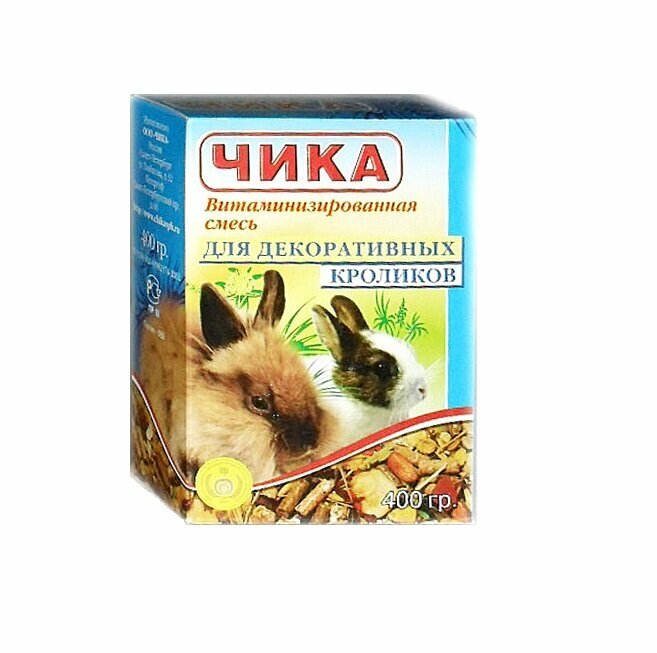 Корм для декоративных кроликов Чика витаминизированная зерносмесь 400г