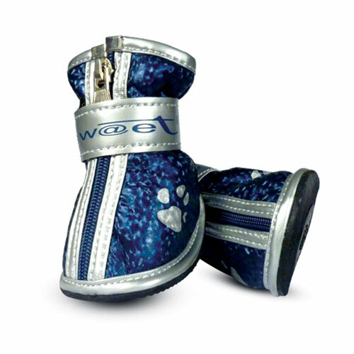 YXS089-3 Ботинки для собак синие с лапками, 50*40*50мм (уп.4шт.)