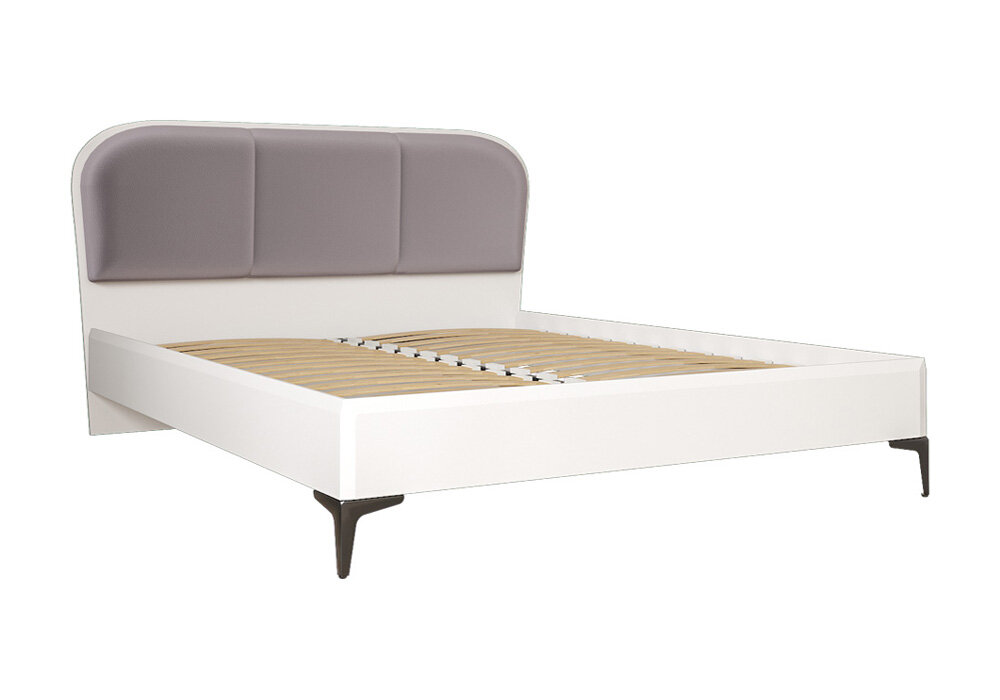 Кровать Моби Валенсия 11.36.02 белый шагрень / серый 174x204x103.8 см