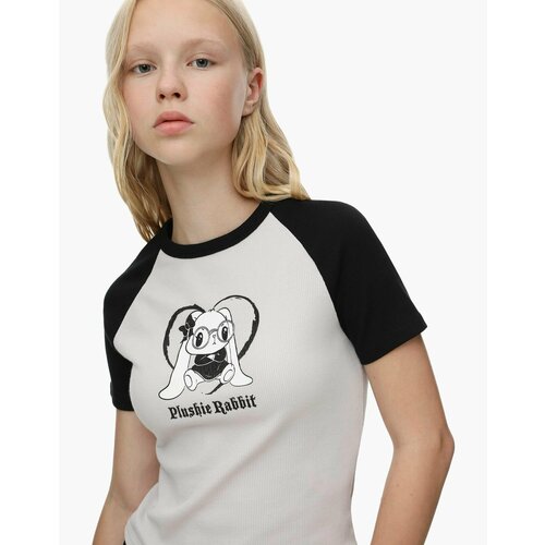 фото Футболка gloria jeans, размер 6-8л/122-128, черный, розовый