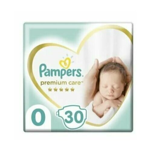 Pampers Подгузники, Premium Care Newborn, <3 кг, 30 шт/уп, 2 уп