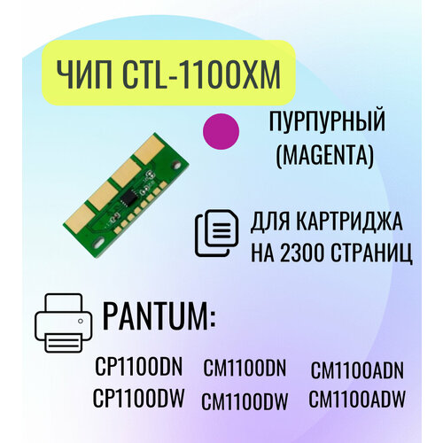 Чип для картриджа Pantum CTL-1100XM , для Pantum CP1100DN/CP1100DW, Magenta, 2.3К