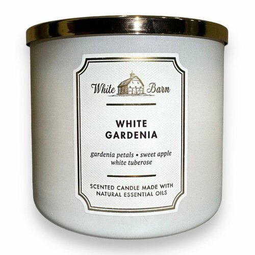 Свеча ароматическая Bath and Body Works White Gardenia 3 фитиля