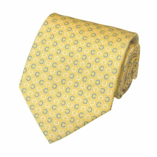 Галстук CELINE, желтый желтый галстук атласного плетения с полосками жаккардового плетения celine 825888