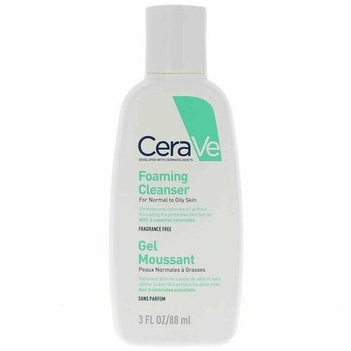CeraVe Foaming Cleanser гель очищающий, для нормальной и жирной кожи лица и тела, 88 мл