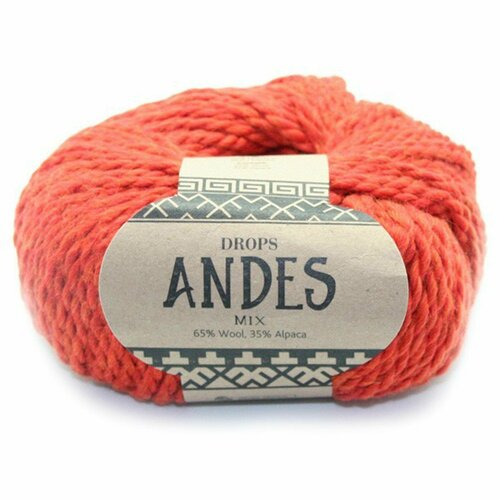 2 мотка Пряжа Drops Design ANDES UNI COLOUR 65% Шерсть, 35% Альпака / 100 гр. - 90 м. цвет 2920