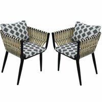 Набор стульев из искусственного ротанга, для сада, дома, дачи. Прочная стальная рама с всепогодным плетением из  ...