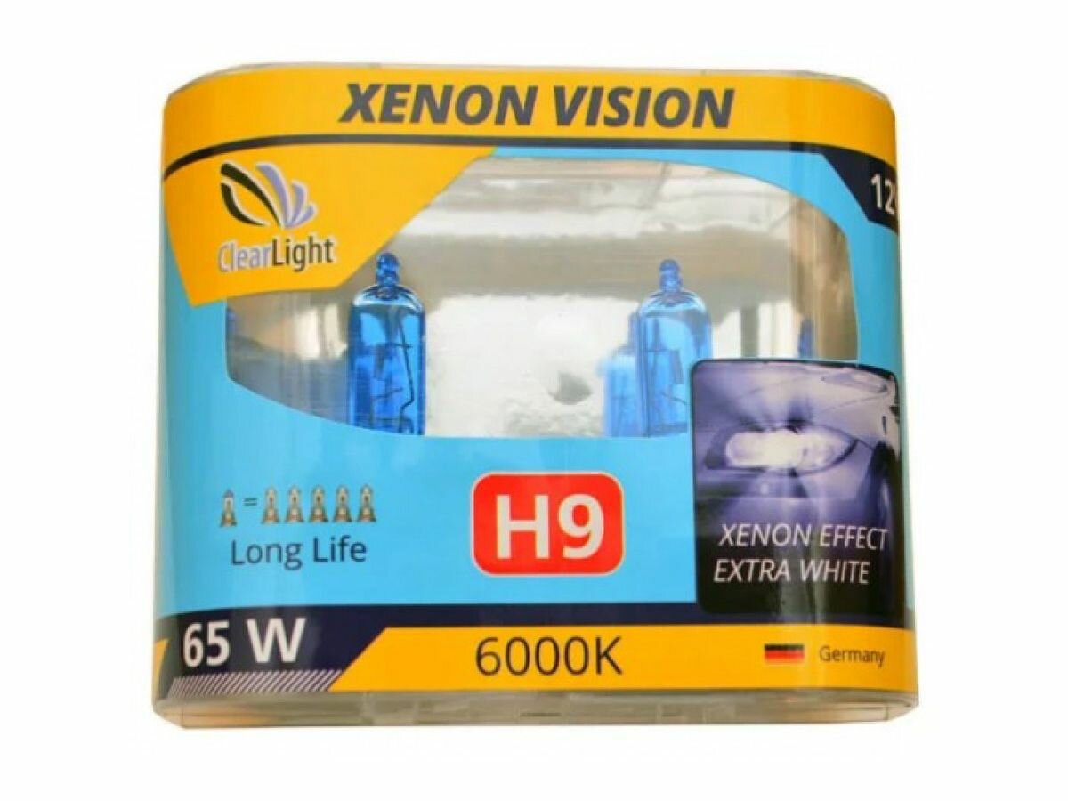 Лампа автомобильная Clearlight XenonVision, H9, 12 В, 65 Вт, набор 2 шт