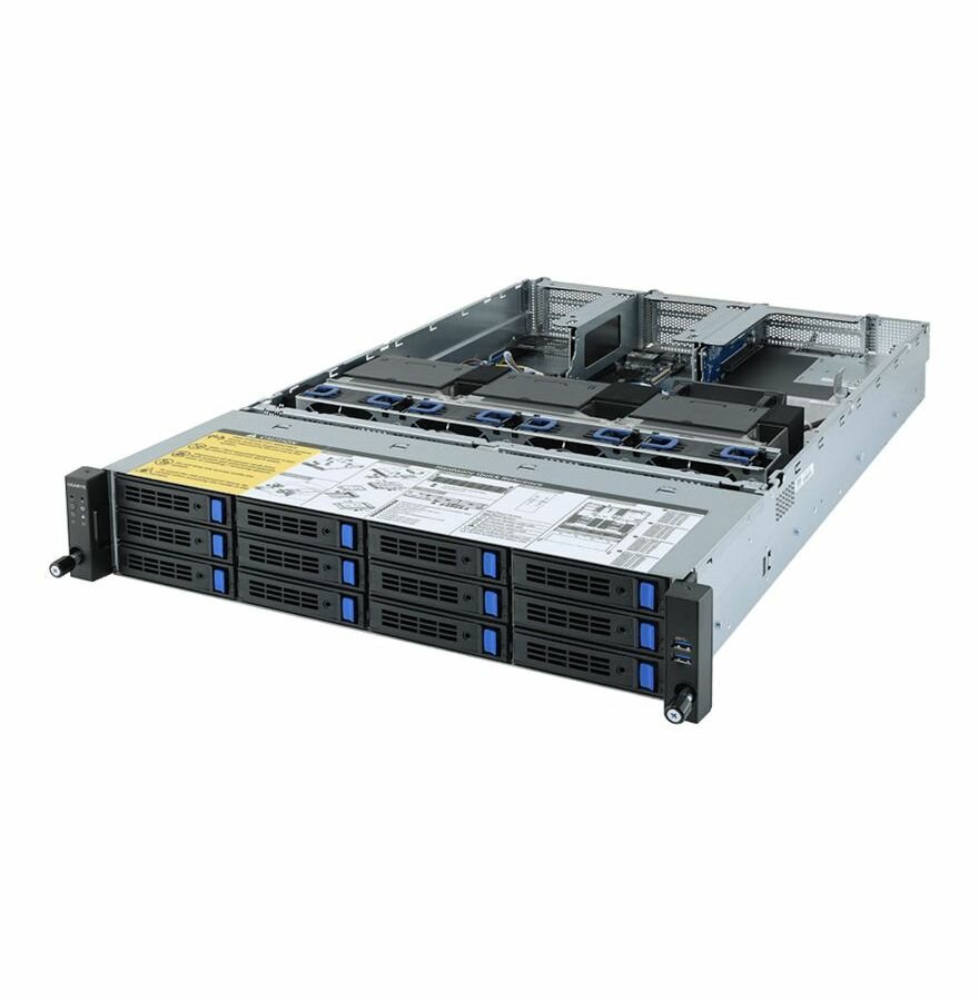 Платформа системного блока Gigabyte R282-Z93 2U, 2x Epyc 7002/7003 up to 240W, 32x DIMM DDR4, 12x 3.5" SAS/SATA, 2x 1G