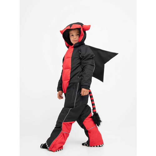 Горнолыжный комбинезон WeeDo Devil для мальчиков, утепленный, влагоотводящий, карман для ски-пасса, герметичные швы, мембранный, размер L, черный