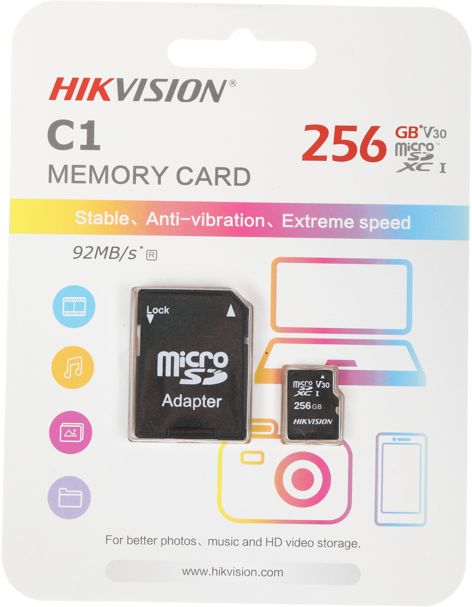 Карта памяти microSDXC 256ГБ Class10 Hikvision C1 (hs-tf-c1(std)/256g/adapter) - фото №3