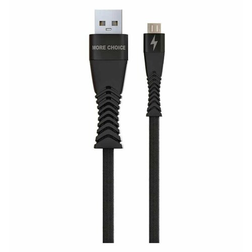 Дата-кабель More choice Smart USB 3.0A для micro USB K41Sm нейлон 1м (Black)