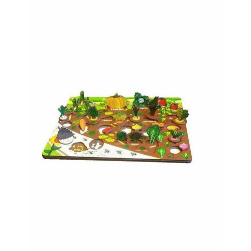 3D Развивающая доска Нескучные игры Овощи на грядке арт.7907 (Огород) 37,5х30,5х1,2 см /25 нескучные игры доска 3d огород овощи на грядке многоцветный