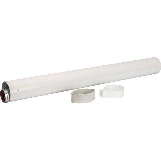 Труба Stout DN60/100 коаксиальная 1000 мм п/м, уплотнения и хомут в комплекте