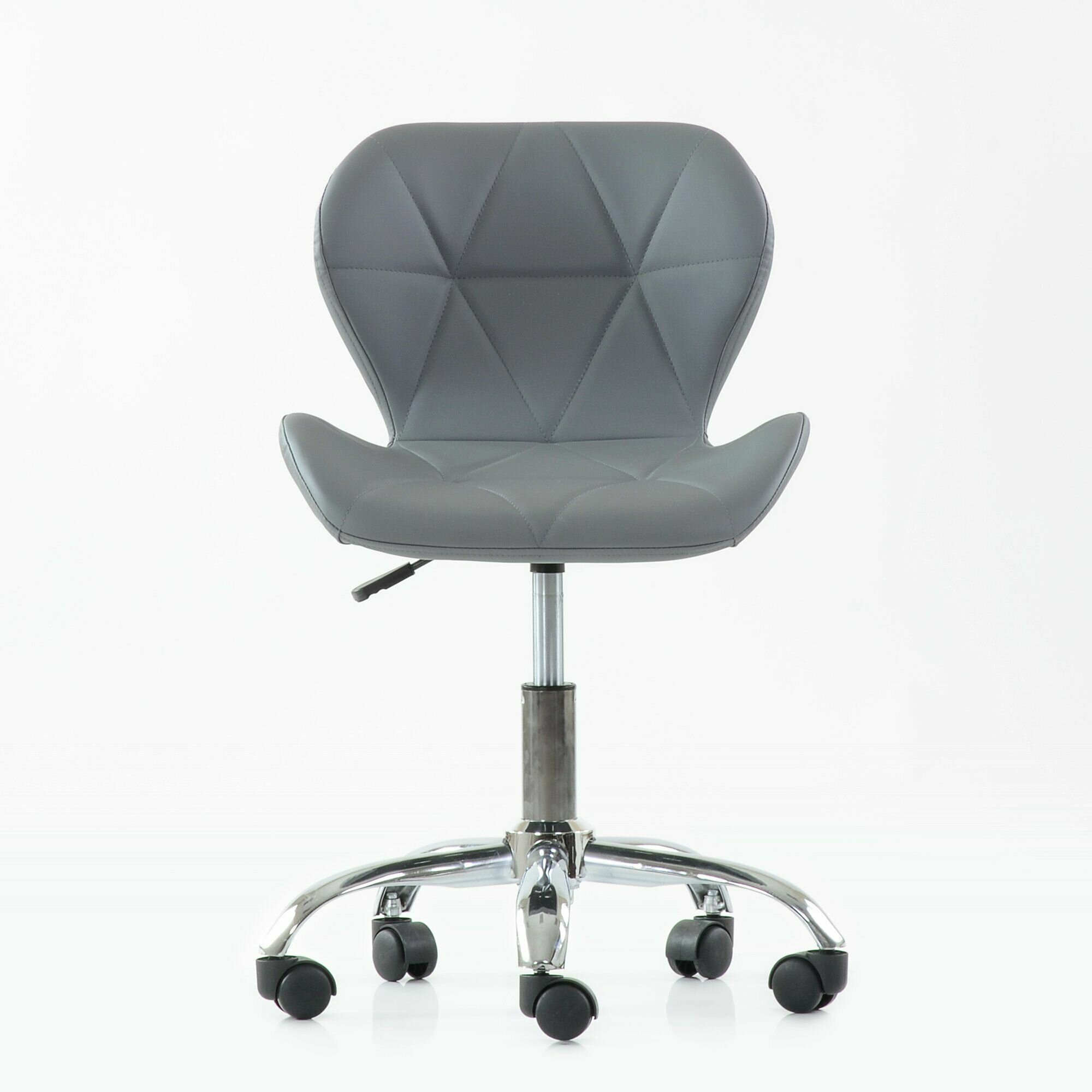 Стул N-142 Perfecto Roll STOOL MARKET серый, экокожа, металл, мягкое сиденье, без подлокотников — фото 1