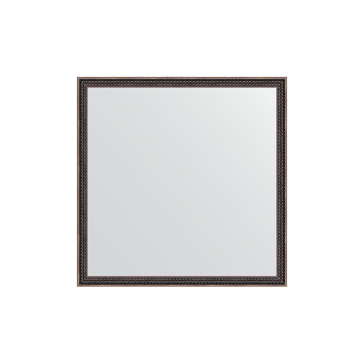 Зеркало настенное EVOFORM в багетной раме витой махагон, 58х58 см, для гостиной, прихожей, кабинета, спальни и ванной комнаты, BY 0607