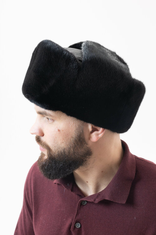 Шапка ушанка Ярмарка шапок, размер 58, черный