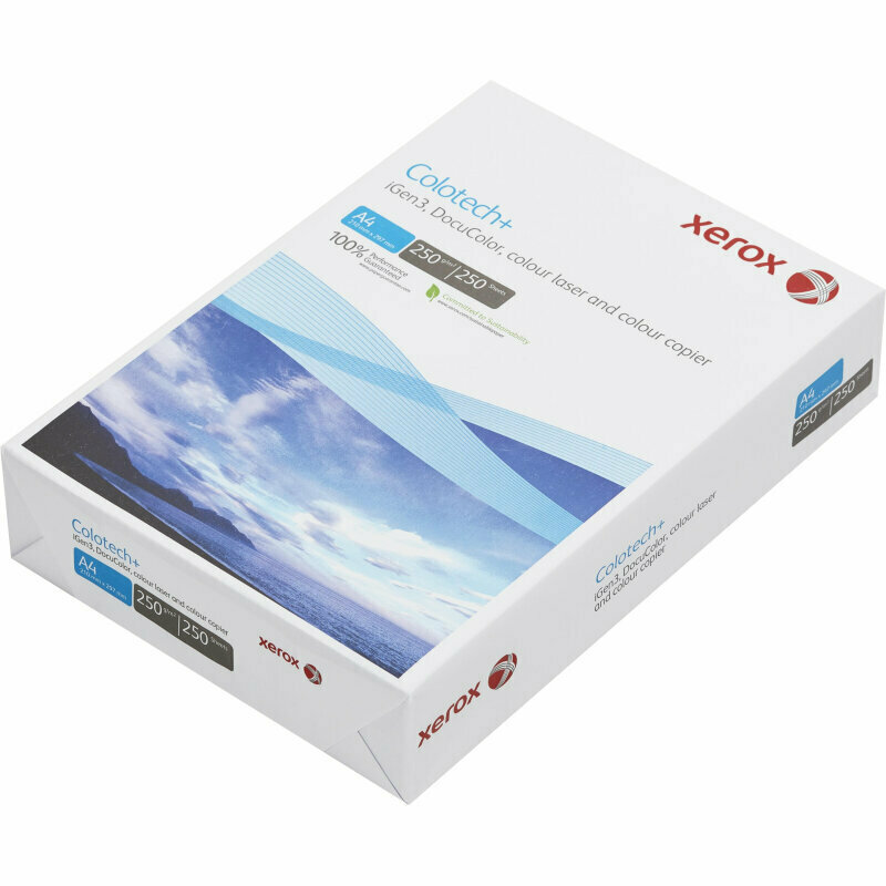 Бумага для цв. лазер. печ. Xerox Colotech + ( A4, 250 г/кв. м, 250), 1850392