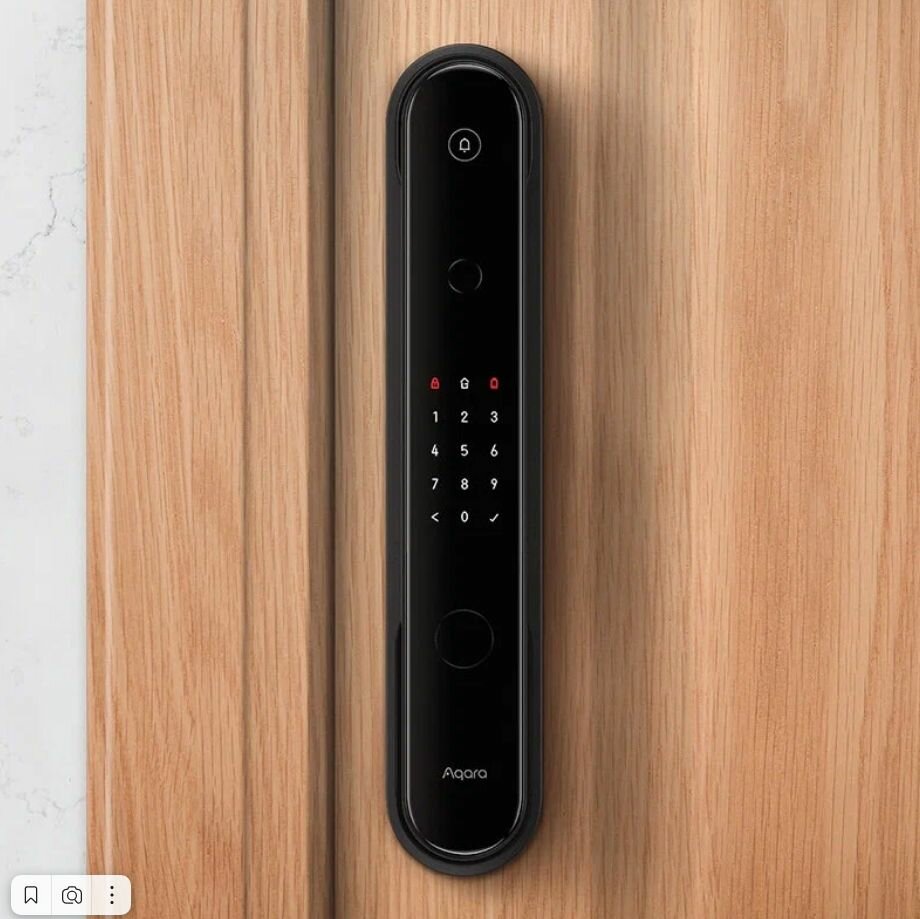 Умный дверной замок Aqara D100, чёрный, универсальный, с NFC, Bluetooth