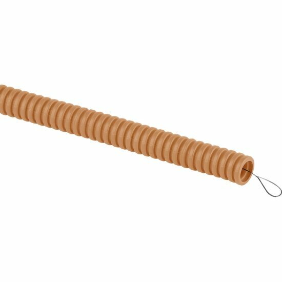 Труба гофрированная Эра ПВХ легкая d20мм с протяжкой сосна (уп.25м), Б0043212