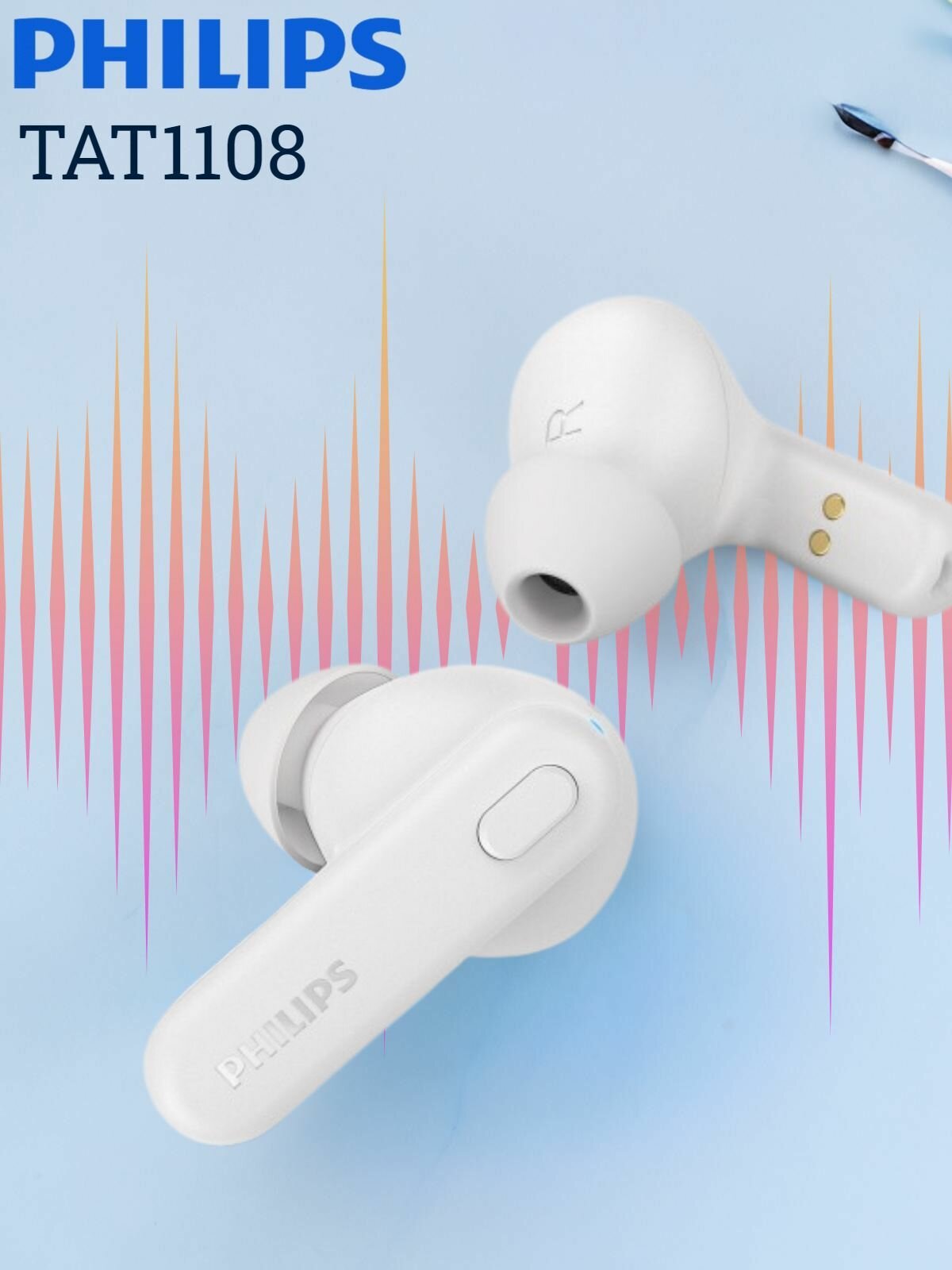 Беспроводные нушники Philips TAT1108 внутриканальные, 20 Гц - 20000 Гц, 16, Bluetooth, 5.3