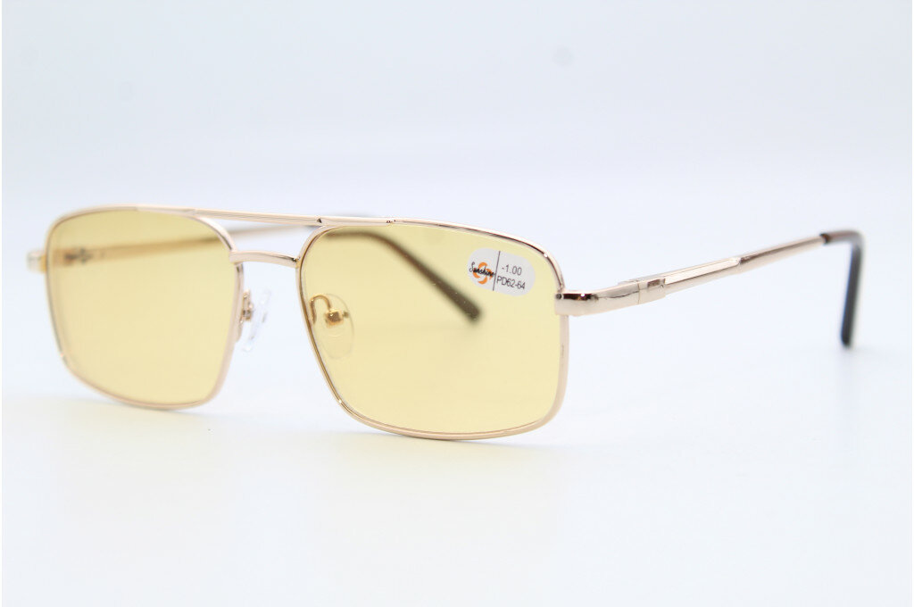 Готовые очки для зрения с флекс дужками "антифары" (золото)