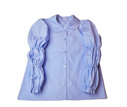 Школьная блуза, размер 116/60, голубой