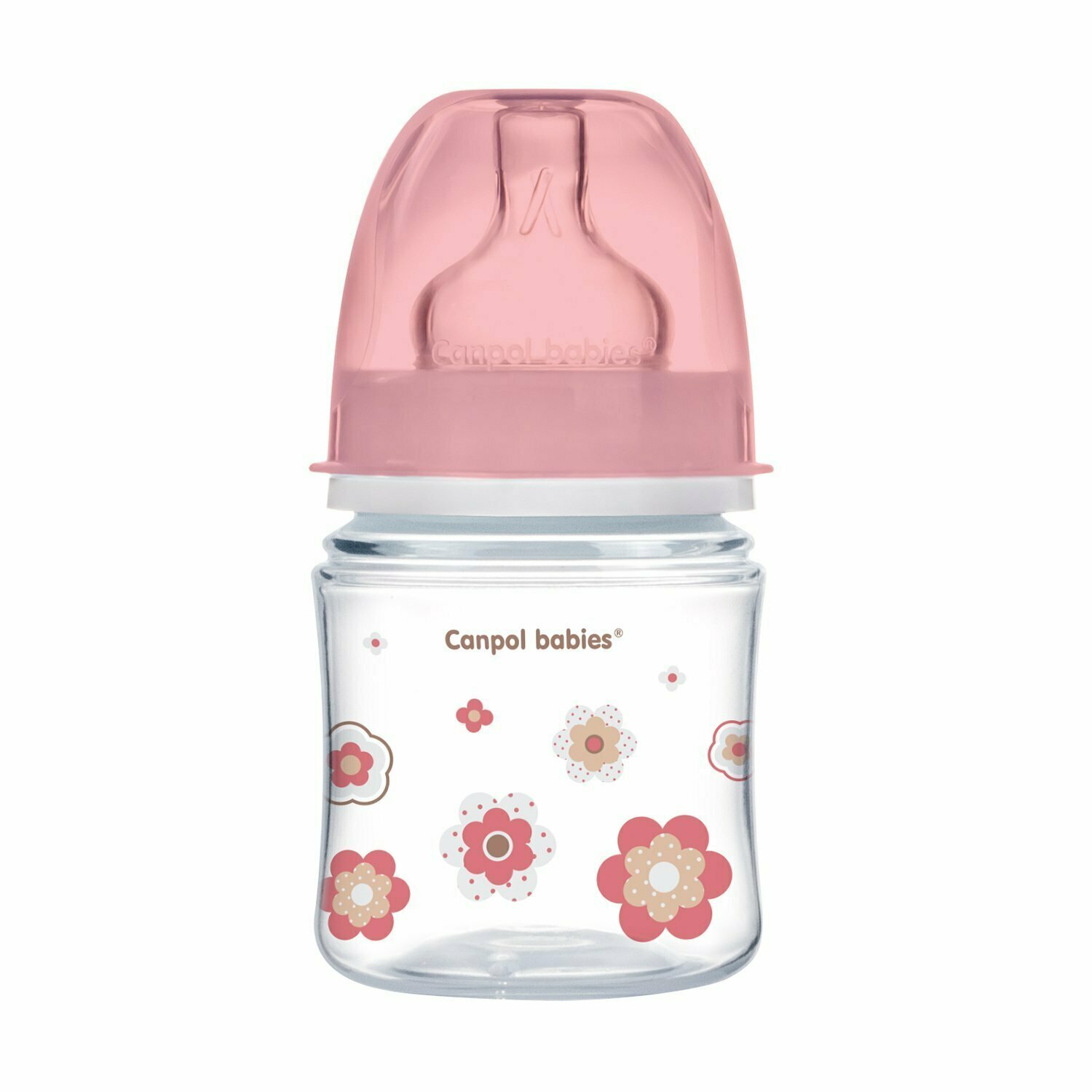 Бутылочка Canpol Babies Newborn baby EasyStart с широким горлышком антиколиковая, 120мл (с 0 месяцев) розовая