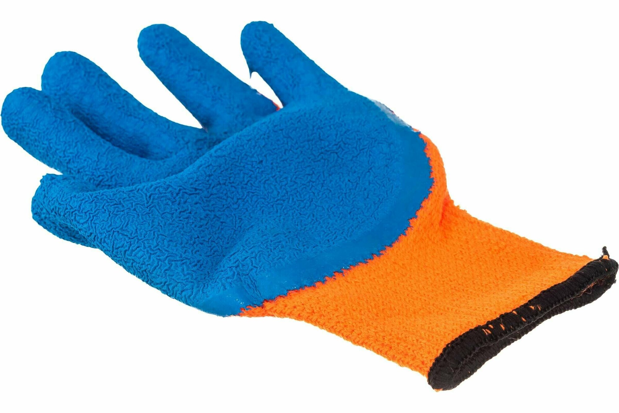 Перчатки утепленные акриловые Зубр , латексное покрытие, сигнальный цвет (пара) - фото №4