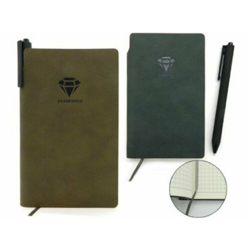 Записная книжка А6, 96 листов, клетка, С ручкой В комплекте, цвета ассорти