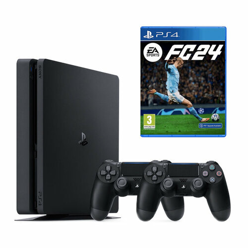 Sony Игровая приставка Sony PlayStation 4 Slim 500 ГБ + DualShock v.2 Black + игра FC 24 (PS4)