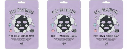 G9SKIN Маска тканевая Self Aesthetic Pore clean Bubble mask 23мл - 3 штуки