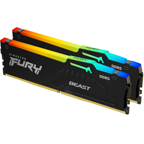 Kingston 64GB 6000MTs DDR5 CL40 DIMM Kit of 2 FURY Beast RGB XMP 3218600₽
