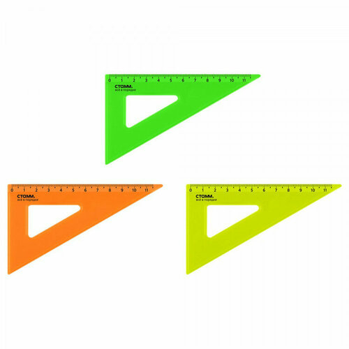 Угольник 11см 30° (СТАММ) неон ассорти арт. ТК-30494. Количество в наборе 20 шт.