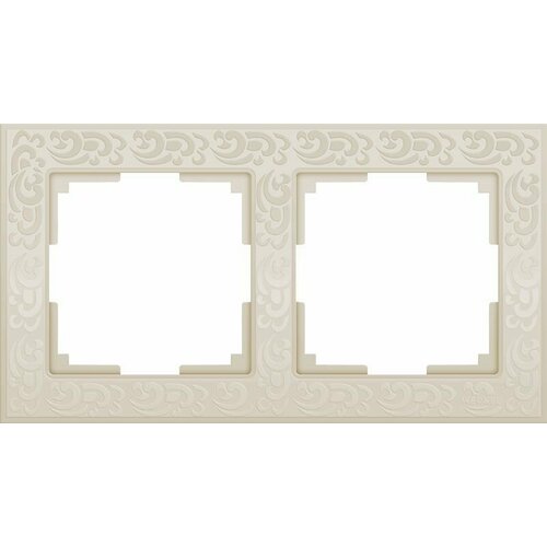 WERKEL Flock WL05-Frame-02-ivory слоновая кость Рамка на 2 поста рамка 2п werkel wl08 frame 02 diamant