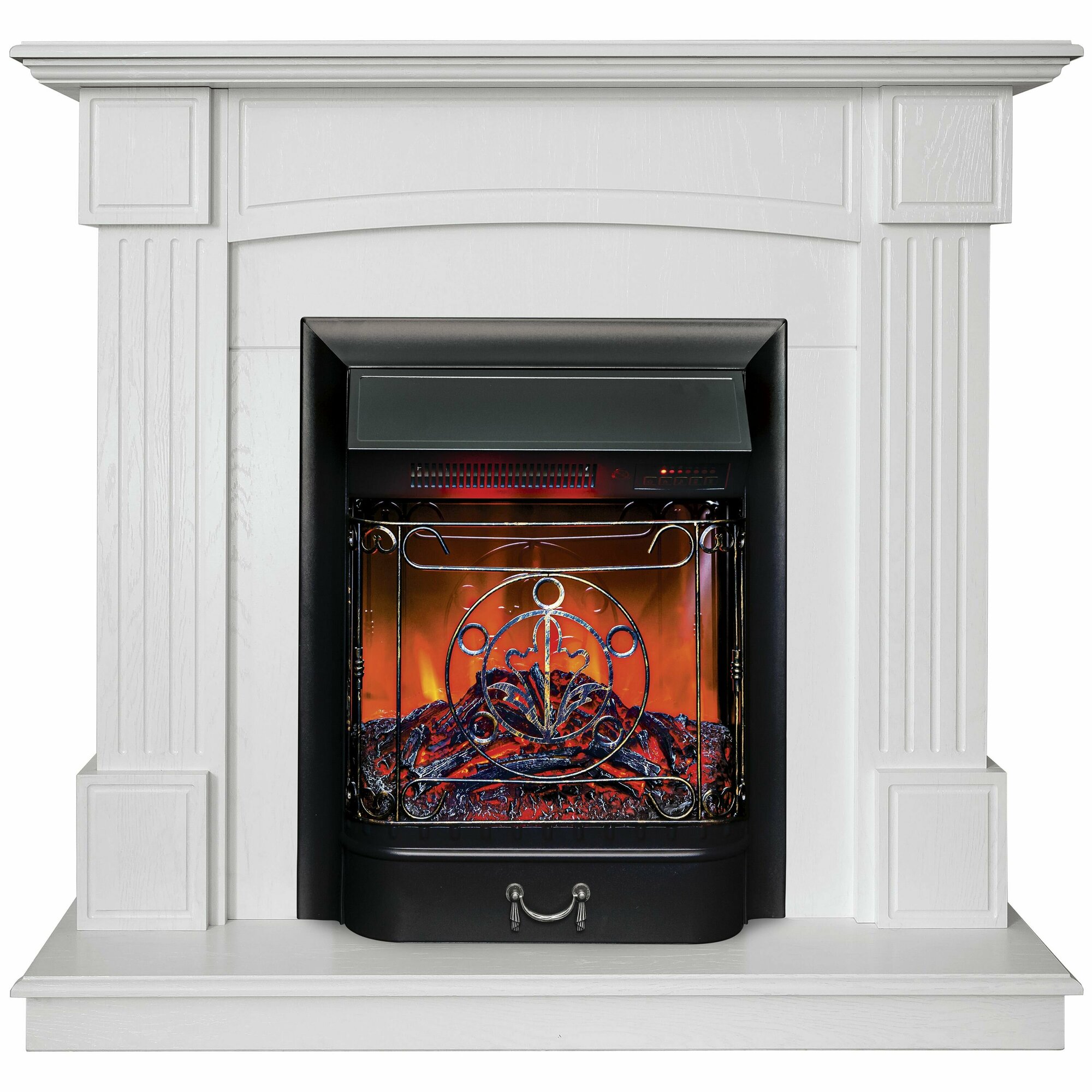 Электрокамин RealFlame ANDREA R STD/EUG WT-F513 с очагом Majestic Lux Black LT RC