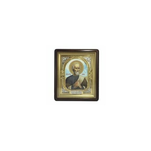 Икона в киоте 18*24 фигурный, канвас, риза-рамка золочёная Елисей #133825