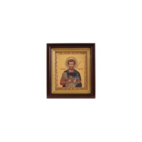 икона иоанн воин размер 8 5 х 12 5 см Икона в киоте 11*13 сложный канвас, риза-рамка золочёная Иоанн Воин #83880