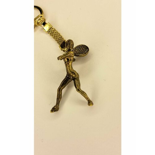 Брелок Теннисистка, гладкая фактура, коричневый