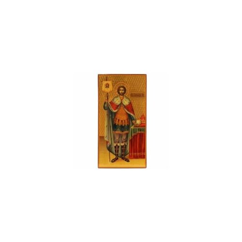 Икона Александр Невский 13х25, письмо, темпера, гравировка, золочение #69622