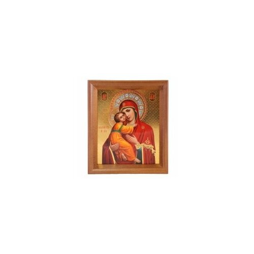 Икона в деревянной рамке №1 13*15 тисн. с венч. БМ Владимирская #46797 икона на фарфоре 250 х 185 мм в деревянной раме 9 leander владимирская 158565