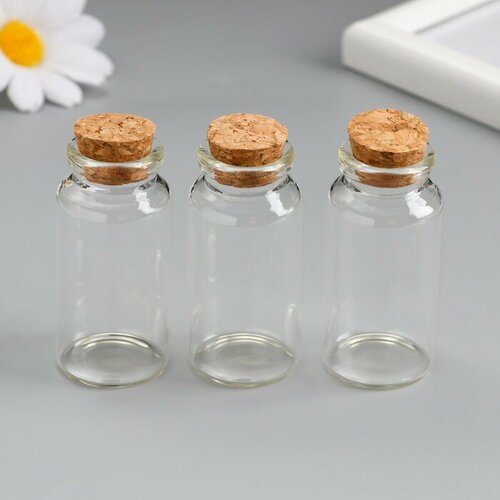 Декор для творчества стекло Бутылочка с пробкойнабор 3 шт 25 мл 6х3х3 см 449₽