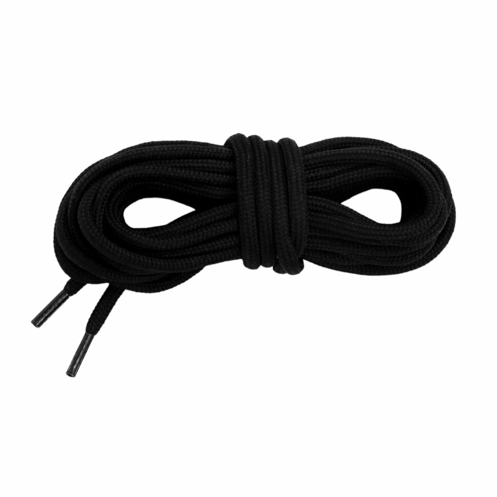 Шнурки для берцев круглые, черные, 220 см — фото 1