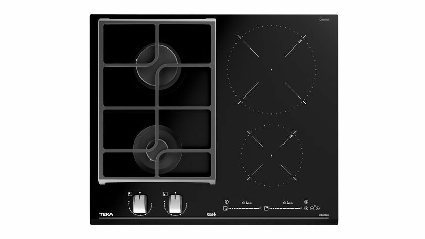 Варочная панель Teka HYBRID JZC 64322 ABN Black, индукция DirectSense и газ ExactFlame, 60 см