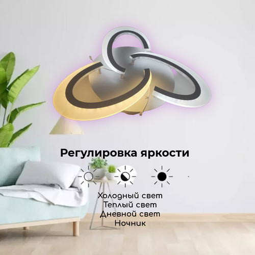 Люстра светодиодная потолочная c пультом Talmet 160W DCL209-WHITE/WHITE-220-IP20