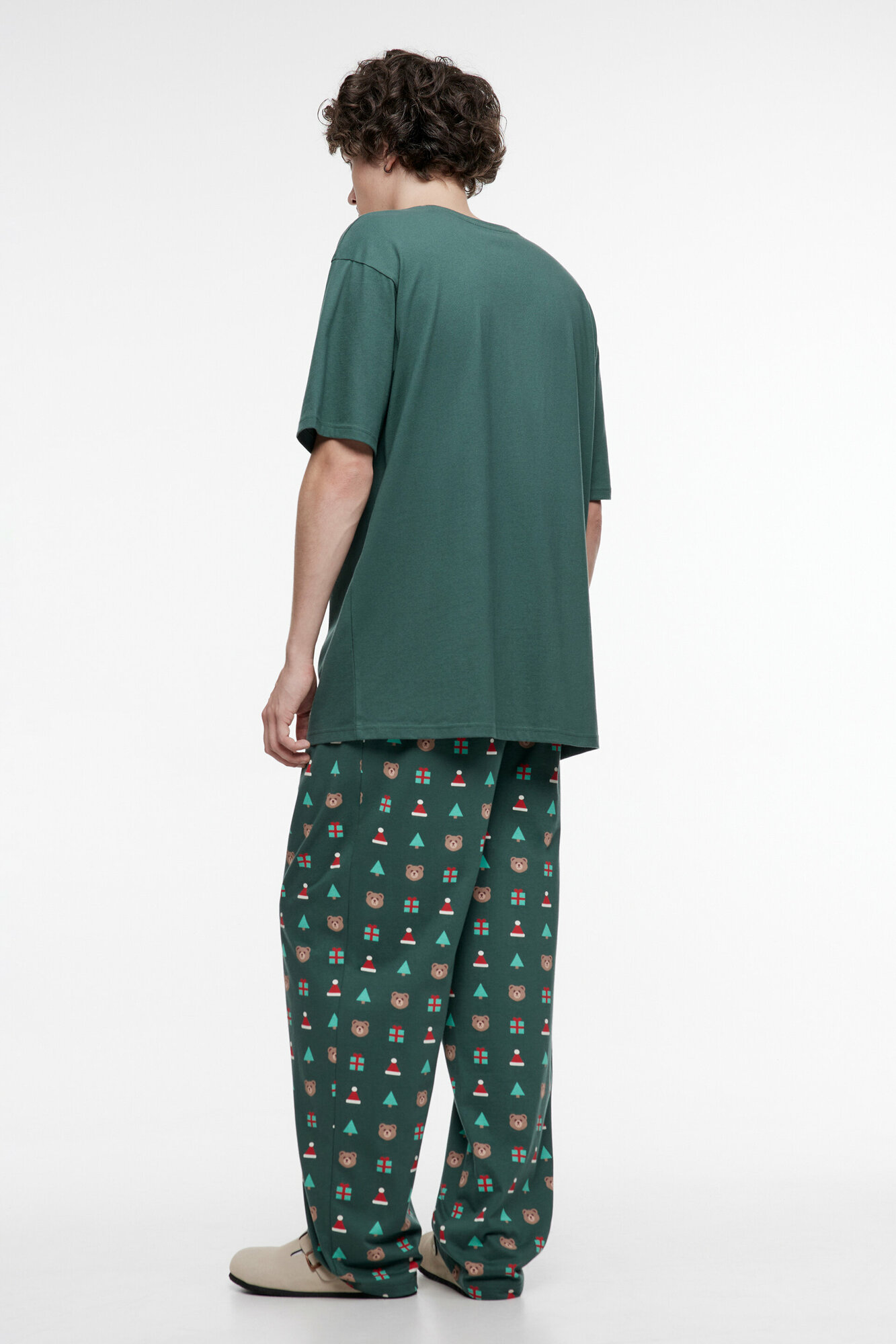 Комплект Befree, футболка, брюки, размер L, зеленый - фотография № 4